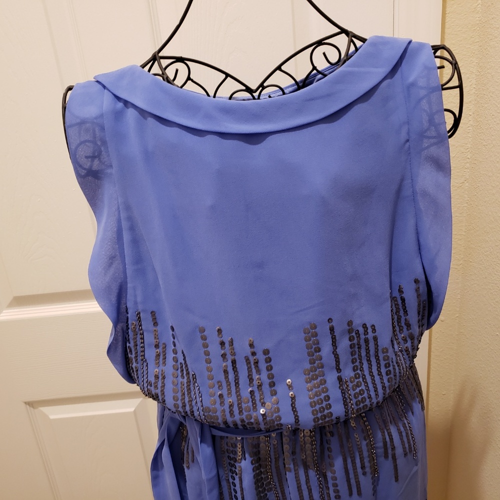 NWOT Vince Camuto Periwinkle dress w/beaded detail - Picture 2 of 8